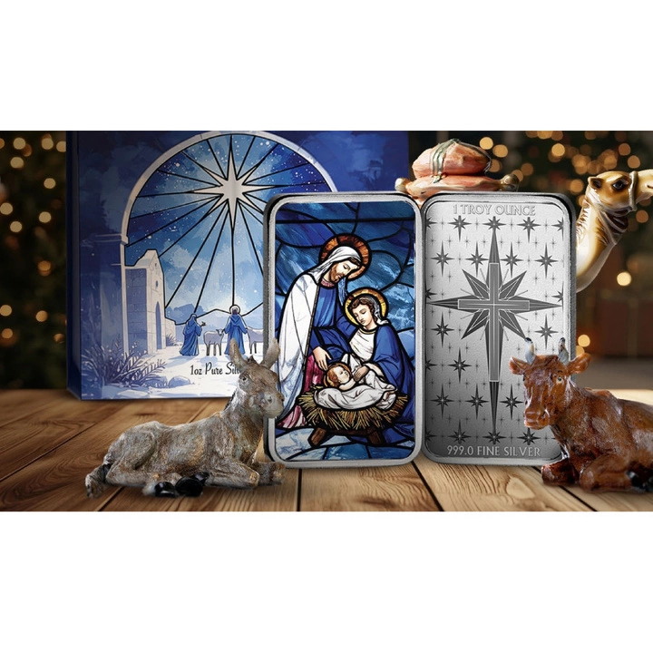 Lingou de argint Pamp: Holiday Nativity 1 oz